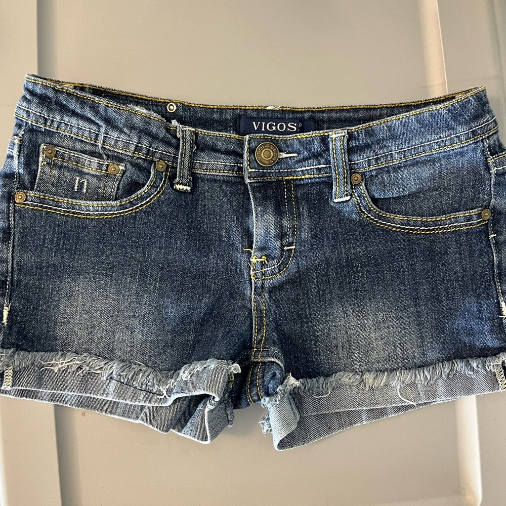 Vigoss Blue Jean Shorts with Distressed Hem